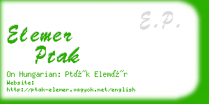 elemer ptak business card